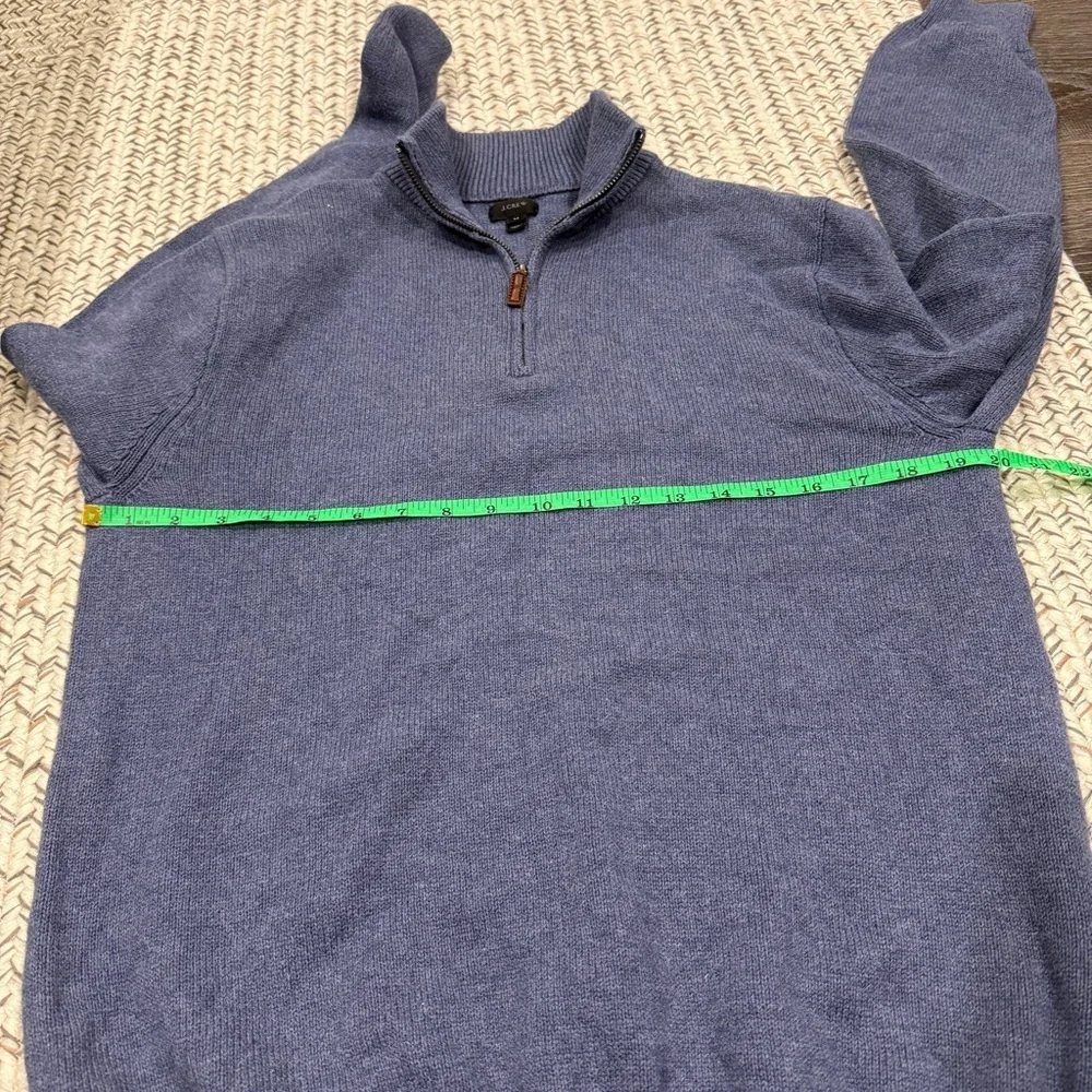 J. Crew Blue Cotton Quarter Zip Sweater